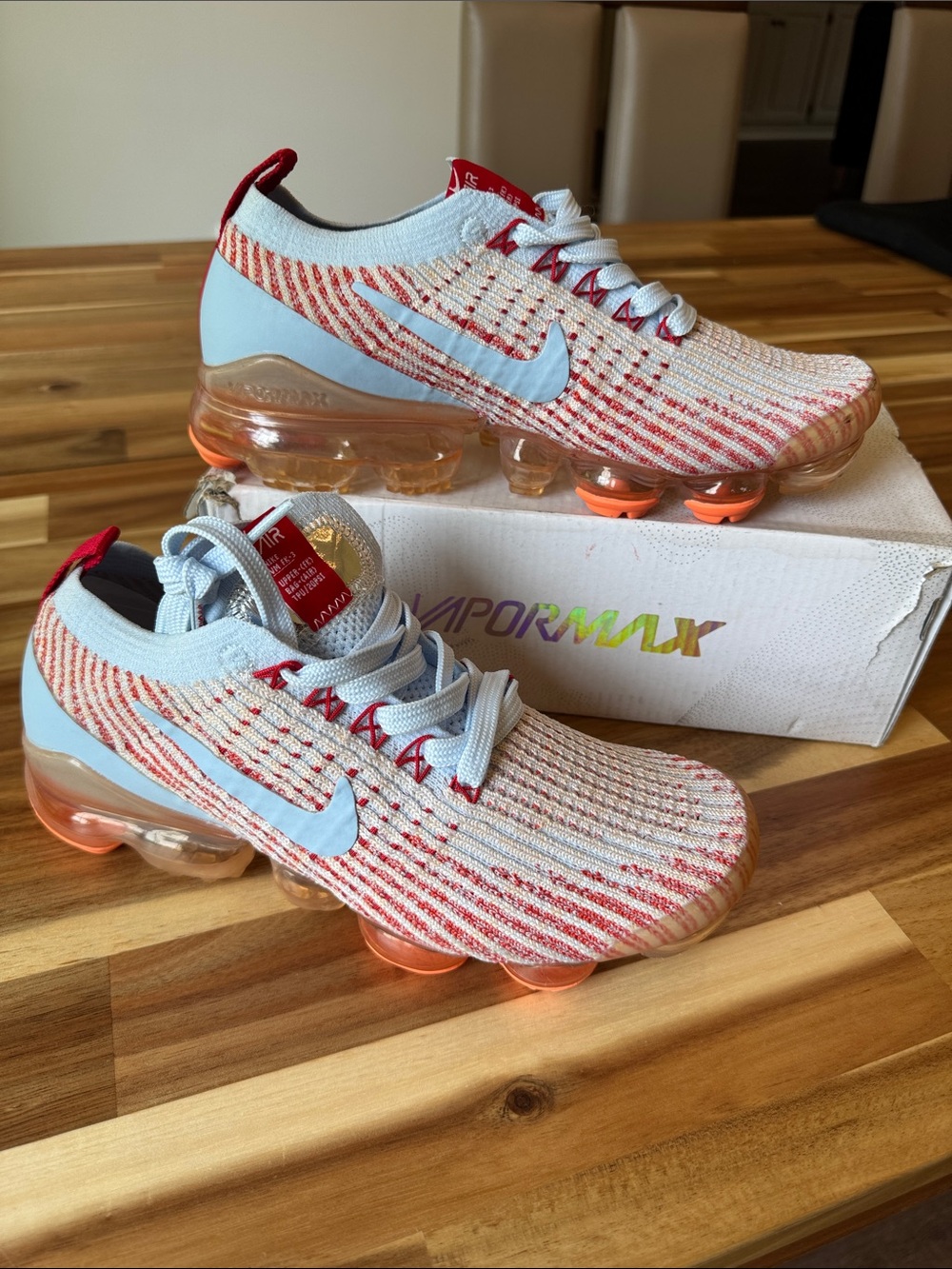New 7 Nike Air VaporMax Flyknit 3 “Hydrogen Blue / Orange Pulse” AJ6910-400